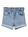 NAME IT Mädchen Nkfbella Dnmtazza Hw Noos Jeans Shorts, Light Blue Denim, 140 EU