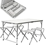 MaxxGarden Faltbarer Picknicktisch, Faltbarer Tisch, 120 x 60 x 70 cm