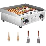 VEVOR Grillplatte, 3200 W Elektro Grillplatte Griddleplatte 664 x 470 x 220 mm Groß Gastro Griddleplatte, Griddleplatte mit Ölpinsel und Schaufel Elektro Grillplatte Edelstahl Gusseisen