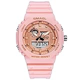 MERYAL Digital Uhren für Kinder Jungen-Wasserdicht Sports Outdoor Silikon Armbanduhr-Wecker/Stoppuhr/Datum,Pink Gold