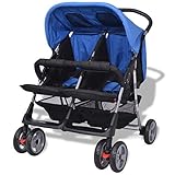 Festnight Klappbar Zwillingswagen Baby Zwillingskinderwagen Kinderwagen 93 x 68 x 103 cm Geeignet für 1-2 Kinder bis zu jeweils 15kg