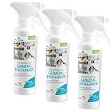 HOMEDICA Geruchsentferner - Vegan & Made in Germany - Mikrobiologischer Enzymreiniger für Textilien, Polstern & Tierfellen - gegen unangenehme Gerüche (Sparpaket - 3x250ml Spray)