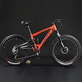 Qian Fat Bike 26 Zoll Mountainbike Fahrrad vollgefedertes Fahrrad mit großem Reifen Fully Orange