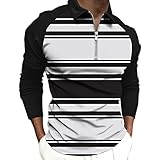 Polo Shirts mit Half-Reißverschluss Regular-fit Sport Poloshirt Herren Langarm Mit Reißverschluss Polohemd Golf T-Shirt S-XXL Poloshirt Herren Langarm Golf T-Shirt mit Knopfleiste Karneval