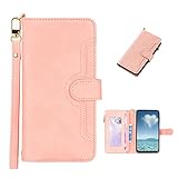 COQUE Hülle Apple iPhone 14 Plus Handyhülle, Magnetischer Reißverschluss Multi-Slot Visitenkartenhalter Wallet Cover, Flip Phone Case für Apple iPhone 14 Plus-Rosa