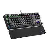 Cooler Master CK530 V2 Mechanische Gaming-Tastatur ohne Nummernblock, kabelgebundene Tastatur mit RGB-Hintergrundbeleuchtung & Handballenauflage, On-the-Fly-Steuerung - US Layout / rote TTC-Schalter