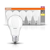 Osram Lamps LED Base Classic A Lampe, Sockel: E27, 2700 K, 8, 50 W, Ersatz für 60-W-Glühbirne, Warmweiß, 5 Stück (1er Pack)