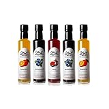 GLOSA MARINA 5er Gourmet Paket *ORANGE, HEIDELBEERE, FEIGE* Crema Balsámica de Naranja, Arandanos, Higo - Balsamico Gourmet Essig Creme (5 x 250ml)