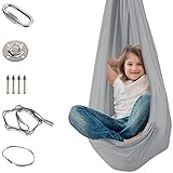 Therapieschaukel Kinder Indoor, Indoor Schaukel Hängematte Kinder Sensory Swing Ideal für Yoga, ADHS, Asperger, Sensorische Integration und Autismustherapie（Grau）