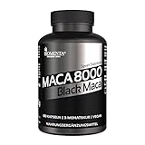 BIOMENTA Maca 8000 - Maca hochdosiert – Schwarzes Maca aus Peru - 180 Black Maca Kapseln - 3 Monatskur – vegan - Pures Maca Extrakt aus Maca Pulver