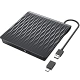 LPUNCD Externes DVD Laufwerk USB 3.0 & Type-C, DVD Laufwerk Extern CD DVD Brenner +/-RW für Laptop, Desktop, iMac, Apple MacBook Air/Pro, Kompatibel mit Windows 11/10/XP/8/7/Vista/Linux/MacOS