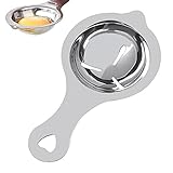 1 Stück Eiertrenner,14cm*7.3cm Metall Eiertrenner Egg Extractor Egg Separator Sieb Edelstahl Eigelb Weiß Filter mit langem Griff für Kuchen und Muffins (Silber)