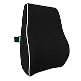 bonmedico Rückenkissen für Bürostuhl, Home Office, Auto - Ergonomisches Lendenkissen aus Memory Foam - Bequeme und entlastende Lordosenstütze - Auto Zubehör - Standard (46x39x13,5 cm) - Schwarz