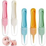 5 Stück Baby Nasenpinzetten Set, Ouceanwin Infant Nase Reinigung Pinzette Sicherheits Pinzette Rundkopf Kunststoff Cleaner Clip, Baby Ohrnasen Nabelreiniger Clip Tool für Nasenreinigungswerkzeuge