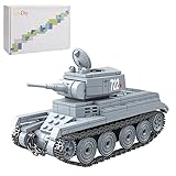 ARMD Technik Panzer Bausteine, Militär WWII Sowjetunion BT-7 Panzer Modellbausatz mit Minifigur, Kompatibel mit Lego Technic (462 Teile)