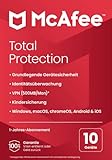 McAfee Total Protection 2023 | 10 Geräte | Virenschutz- und Internet-Sicherheitssoftware | VPN, Kennwort-Manager, Dark Web-Überwachung und elterliche Überwachung | 1-Jahre | Zustellung per Post