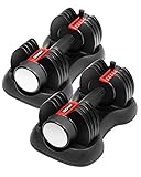 Hanteln Verstellbar Kurzhanteln Adjustable Dumbbells: 2er Set 22KG Rutschfeste freie Hand Einstellbare Hanteln Set Krafttraining Hanteln Workout Übungen Fitness Hanteln Gewichte für Home Gym Männer