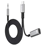 Arae USB C Klinke Aux Kabel Auto Handy 1 m und Laden, 2 in 1 USB C auf 3,5mm Jack Kopfhörer Adapter für iPad Pro Samsung S22 S21 S20 S10 Note20 Huawei P30 P20 Pro Google Pixel One Plus