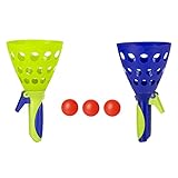 Idena 40006 - Fangballspiel XXL mit 2 Fangbechern, inklusive 3 Bällen, Ballspiel für Garten, Park oder Strand