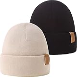 AHAHA 2er-Pack Mütze Damen Beanie Strickmütze Damen Winterhüte für Frauen Warm Unisex Cuffed Beanie Hats