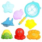 TOYANDONA 1 Satz Marine Spielzeug Netz Kleinkinder Kind Badespielzeug Wasser Badezeit Bad Cartoon Spielzeug Spray Spielzeug Badewanne Spielzeug mit Tier Fischen Baby Kinder Lustiges