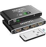 HDMI Splitter HDMI Switch, 4K Aliminium HDMI Switch 3 In 1 Out Automatisch HDMI Verteiler mit Fernbedienung HDMI Umschalter unterstützt 4K 3D HDR HDMI Switcher für PS4,Xbox,TV Stick,TV Blu-Ray-Player