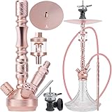 Camo Lite Shisha Set Aluminium Alu Rosegold 72 cm Hookah 2020 Wasserpfeife Steinkopfset Acryl Molassefänger 18/8 Schliff Base Close Chamber System Silikonschlauch Mundstück