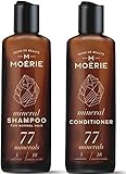 MOERIE Shampoo Set 2-teilig - Haarwachstum Shampoo & Conditioner gegen Haarausfall - Natürliches Haarwachstum beschleunigen - Veganes Haarwuchsmittel Frauen & Männer - Mineralien, Biotin & Coffein