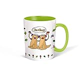 Trötsch Jan und Henry Tasse grün Kaffeetasse Teetasse Kindertasse (Jan & Henry): Kaffeetasse Teetasse Geschenkidee Geschenk Kindertasse