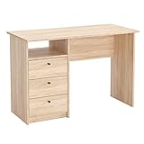 KOMTO Schreibtisch mit Schubladen - Bürotisch Computertisch Klein Arbeitstisch Büro PC-Tisch Kinderschreibtisch mit Stauraum | Moderner Schreibtisch Sonoma Eiche | Oslo 110 x 50 x 74 cm