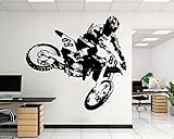 Dirty Motocross Street Speed ​​Racer Motorradrennen Geschenk Wandaufkleber Vinyl Aufkleber Schlafzimmer Büro Aufkleber Wandbild andere Farbe63x57cm