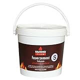 KaminoFlam Feuerzement 3 kg - Ofen Schamottmörtel hitzebeständig - Schamottemörtel feuerfest - Ofenzement für Herd, Kamin, Kaminofen & Pizzaofen