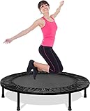 Fitness Trampolin für Erwachsene Kinder: 96cm Faltbares Trampolin Indoor Outdoor Mini Rebounder Kleiner Garten Trampolin Springen Trainingsübung das Fitnessstudio zu Hause Max Belastung 100KG Schwarz