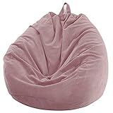 Chickwin Sitzsack ohne Füllung für Erwachsene und Kinder, Cord Sitzkissen Bodenkissen Kissen Sessel BeanBag Sitzsäcke für Outdoor & Indoor Gaming Entspannen (Rosa,85x110cm)