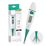 Evolu Digitalthermometer - Messung in Mund, Rektal oder Achsel mit flexibler Messspitze in 10 Sek - Babys, Kinder, Erwachsene - hohe Präzision bei 0,1°C Abweichung - inkl. Aufbewahrungsbox