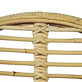 Ausla Esszimmerstuhl, natürlicher, ergonomisch geformter Rattanstuhl, 4-teilig, leicht zu reinigen, rustikaler Charme, bequem mit starken schmiedeeisernen Beinen für die Küche