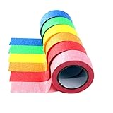 HUAZIZ 6 Rollen Farbiges Klebeband, Jede Rolle ist 20 Meter lang VRegenbogenband Tape Set Masking Tape Abdeckband-Set Kreppband Bunt Beschreibbar für Bastelarbeiten, DIY, Farbkodiert, 18 mm Breit