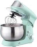 Vertikaler Mixer Standmixer Standmixer mit Schüsseln | Teigmixer mit Knethaken, Rührstab, Eierkäfig | zum Backen von Kuchen, EIS, Rührbesen (grün)