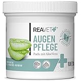 ReaVET Augenpflege Hund 100 Stück – Augenpads Hund I Sanfter Augenreiniger für Hunde, Milde & Schonende Reinigungstücher mit Augentrost, Tränenfleckentferner Hund ohne Reizen, Augen Reinigungspads