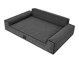 Hundebett Hundekissen Bett Kissen Haustierbett Hundekorb Hundeliegen Hundesofa Hundecouch Liegen Sofa Tierbett Weich, Schwarz, 116 x 78 cm