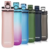 Opard Trinkflasche Sport 600ml - Wasserflasche aus Tritan BPA-Frei, auslaufsichere Sportflasche, Kunststoff Water Bottle mit Sieb - Mit 1 klick öffnen - für Kinder, Schule, Sport, Fahrrad, Fitness