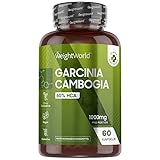 Garcinia Cambogia Pure 1000mg - Thermogenese anregen - 60 Kapseln - Superfood mit 60% HCA (Hydroxyzitronensäure) aus Malabar Tamarinde - Vegan & Glutenfrei - Garcinia Fruchtextrakt von WeightWorld