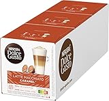 NESCAFÉ Dolce Gusto Latte Macchiato Caramel | 48 Kaffeekapseln | Arabica Robusta Mischung | Feines Karamell Aroma und leckerer Milchschaum | Aromaversiegelte Kapseln | 3er Pack (3 x 16 Kapseln)