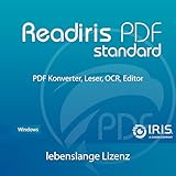 Readiris PDF Standard Professioneller PDF software Editor – Lebenslange Lizenz – Bearbeiten, Schützen, Kommentieren, Konvertieren, Ausfüllen von PDFs für 1 Windows PC