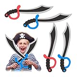 Relaxdays 10027757 Piratensäbel 4er Set, Schaumstoff, Karneval, Fasching, Halloween, für Kinder, Piratenschwert, 41 cm lang, bunt