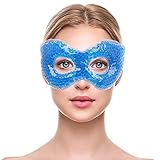 NEWGO®Augenmaske Kühlend Kühlmaske Gel Kühlpads für Migräne, Die Augen, Trockene Augen und Kopfweh (Blau)