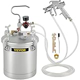 VEVOR 10L 30PSI Farbsprühsystem Lackhalter zum Auftragen von Wasserfarbe, Flecken, Lack, feine Oberflächen für Innen-und Außenprojekte Farbspritzpistole, Silber, 10 l