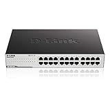 D-Link GO-SW-24G Gigabit Easy Desktop Switch (24 x 10/100/1000-Gigabit-Ports, automatische MDI/MDIX-Erkennung, lüfterlos) schwarz