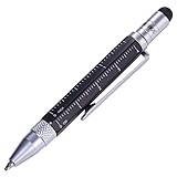 TROIKA CONSTRUCTION LILIPUT – PIP25/BK – Multitasking-Kugelschreiber (klein) – Tool Pen– Zentimeter-/Zoll-Lineal – Schlitz-/Kreuzschraubendreher – Stylus (schwarz) – TROIKA-Original