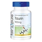 Taurin 900mg - hochdosiert - vegan - 150 Taurin-Kapseln